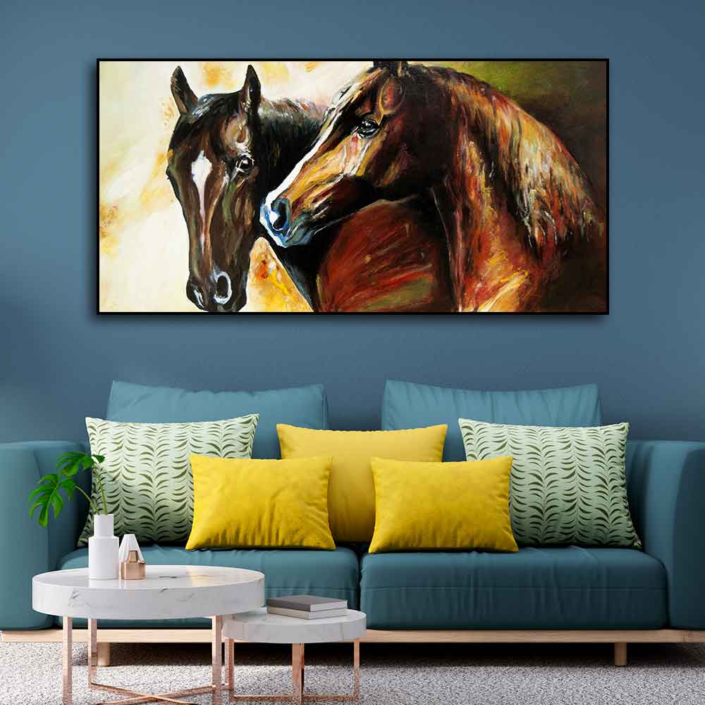 Premium Wall Painting of A Pair of Horses - Decor Smart