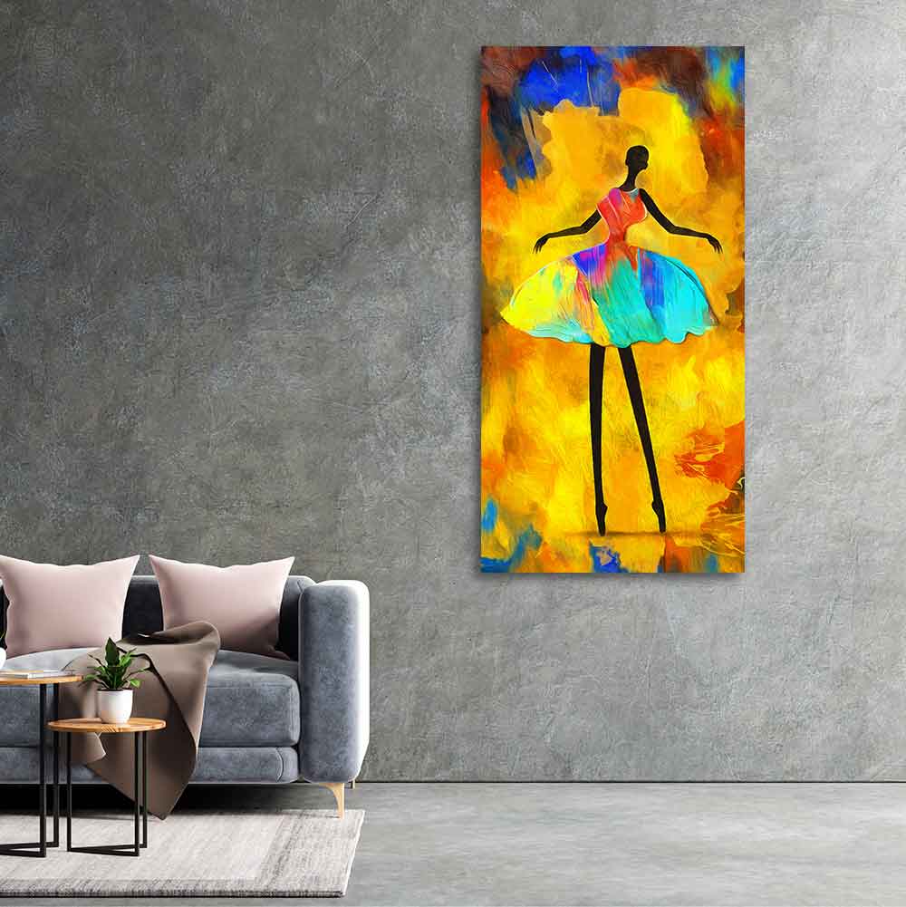 Premium Wall Painting of African Girl Ballerina Dancing - Decor Smart
