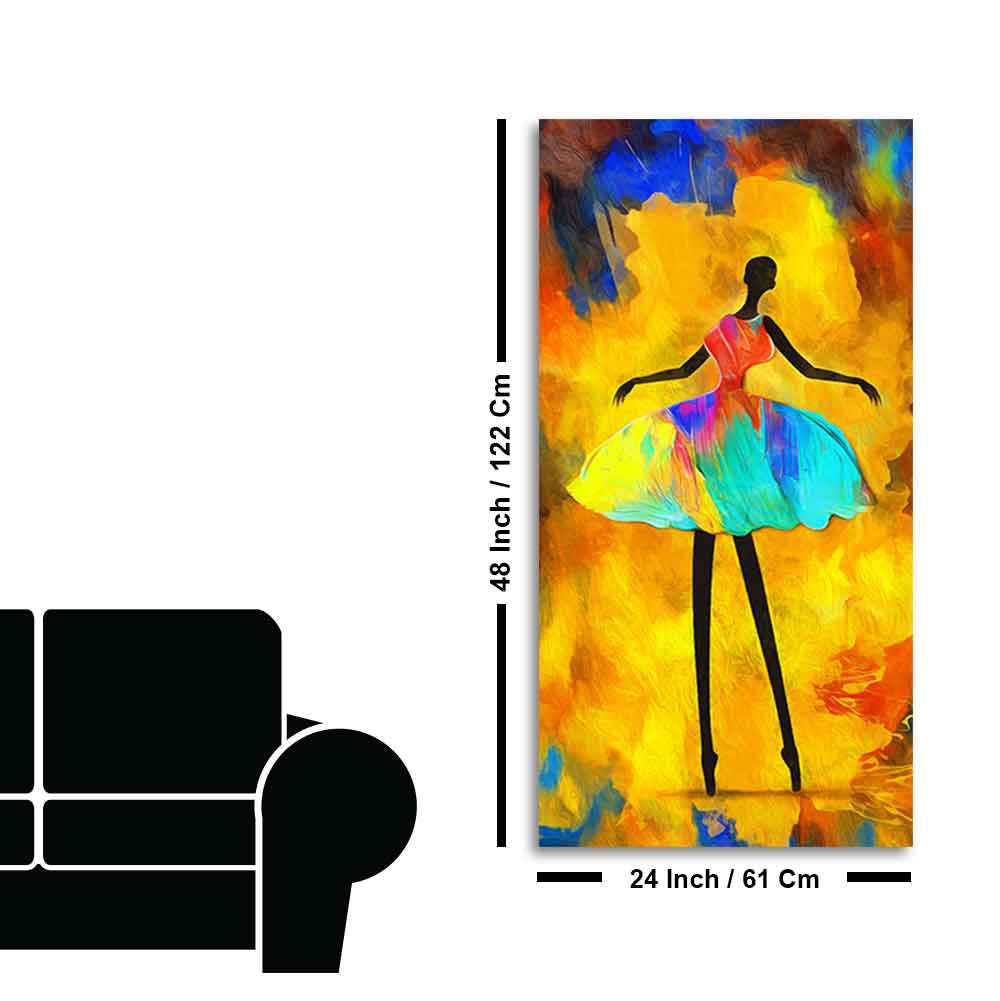 Premium Wall Painting of African Girl Ballerina Dancing - Decor Smart