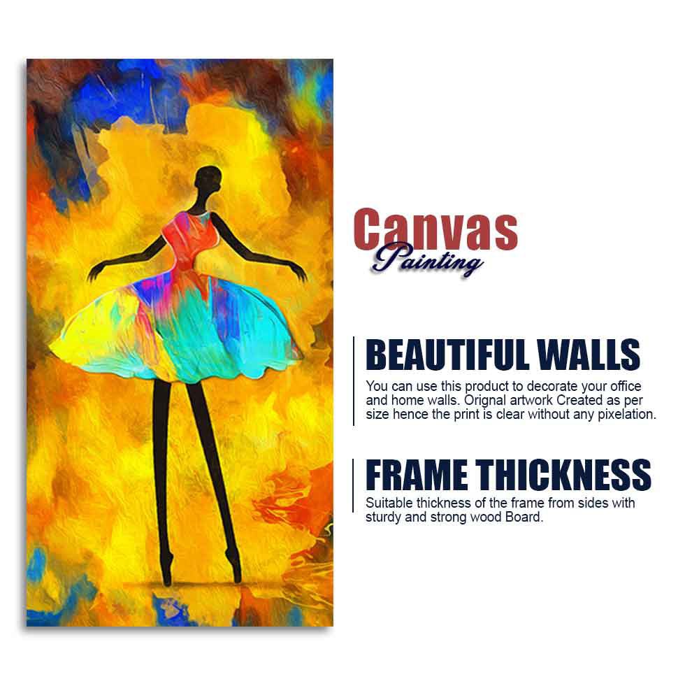 Premium Wall Painting of African Girl Ballerina Dancing - Decor Smart