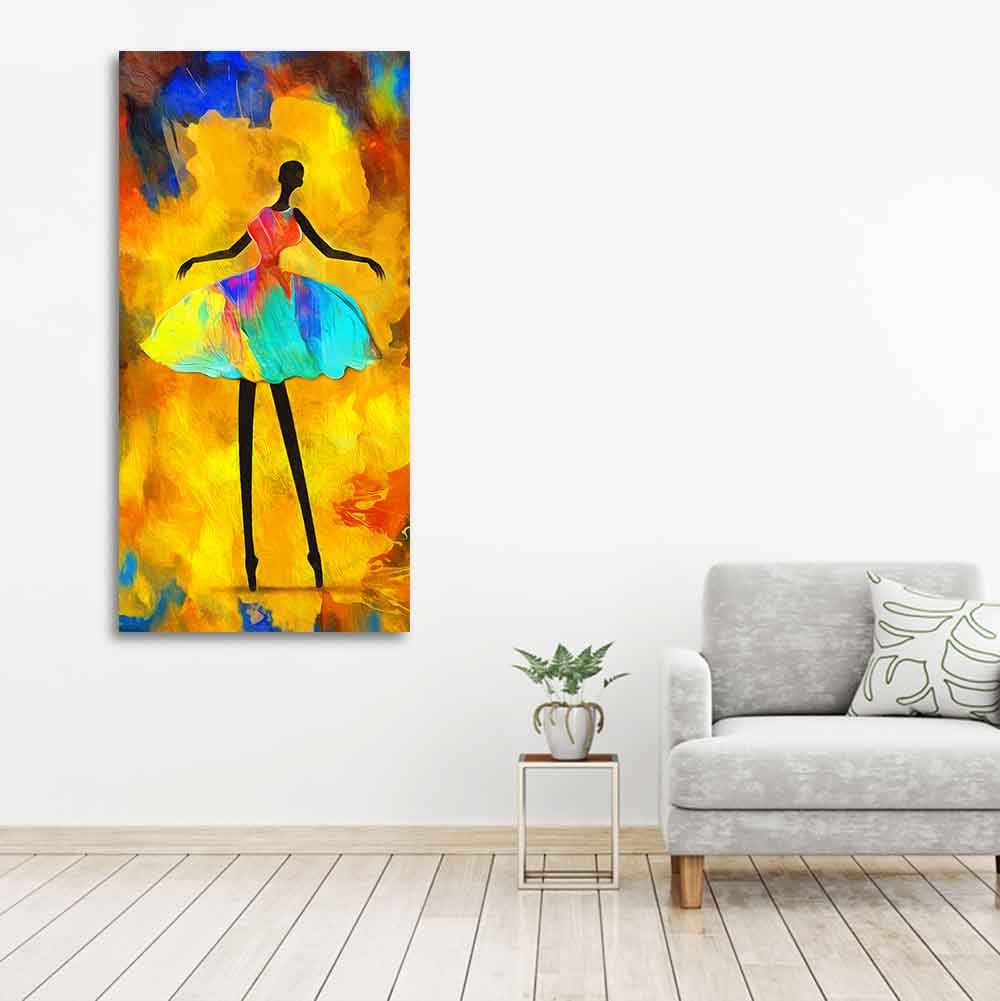 Premium Wall Painting of African Girl Ballerina Dancing - Decor Smart