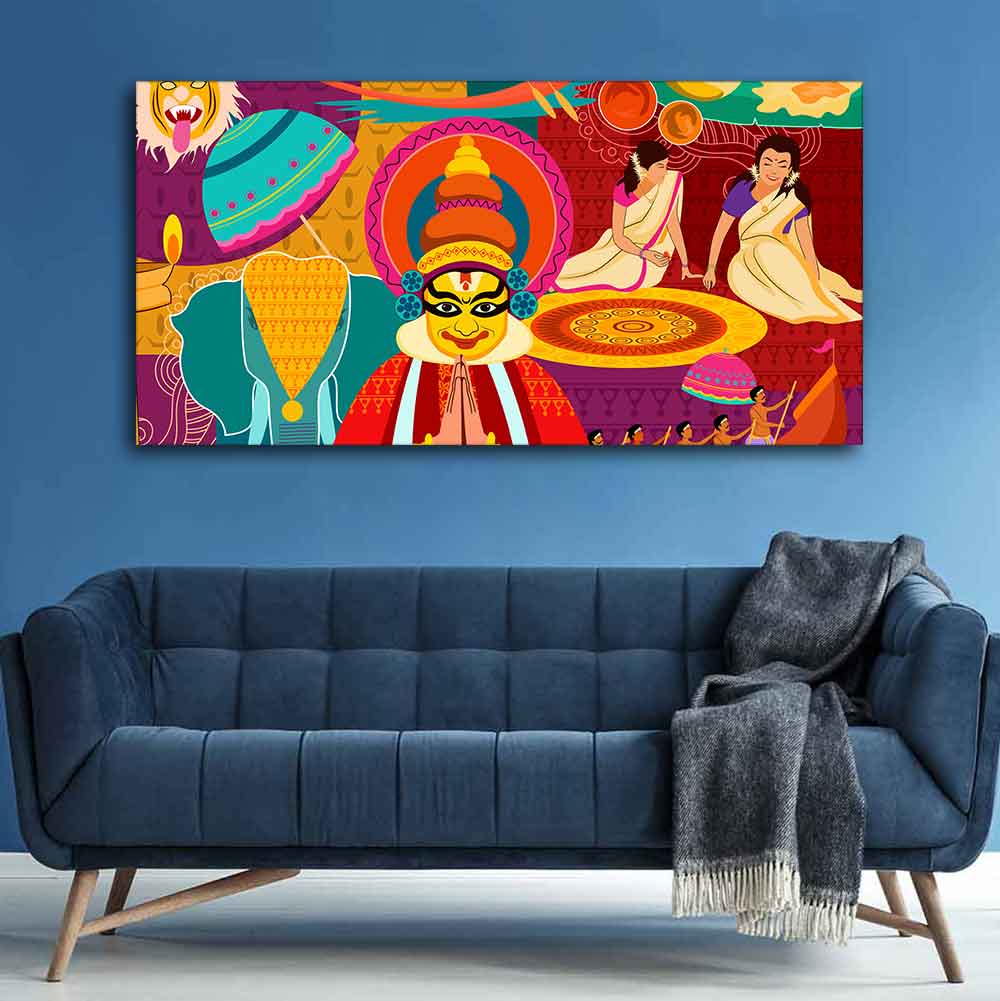 Premium Wall Painting of Celebration Onam Festival - Decor Smart