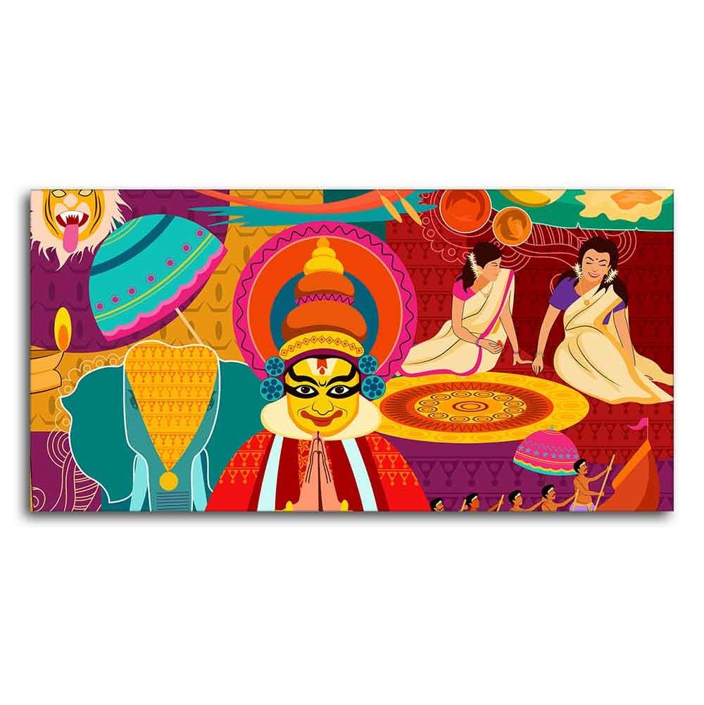 Premium Wall Painting of Celebration Onam Festival - Decor Smart
