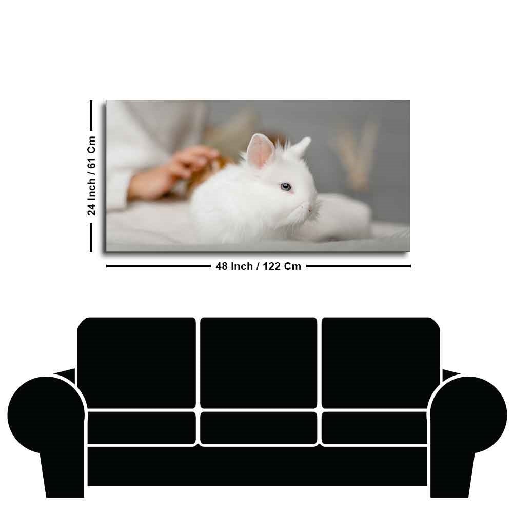 Premium Wall Painting of Cute White Bunny - Decor Smart