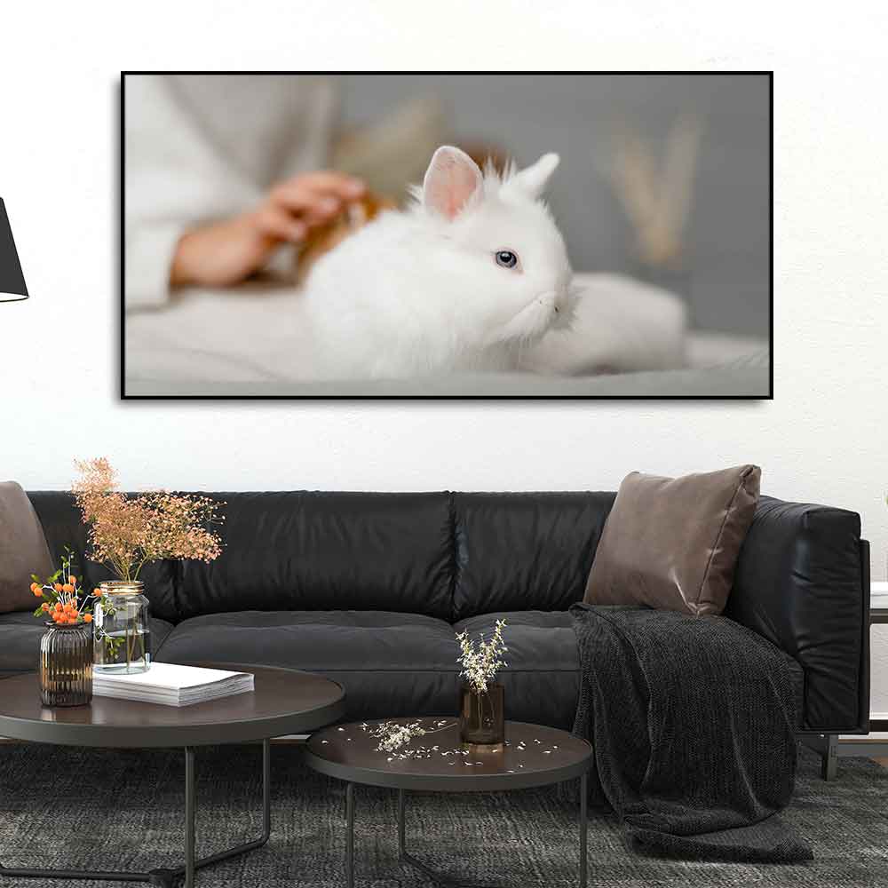 Premium Wall Painting of Cute White Bunny - Decor Smart
