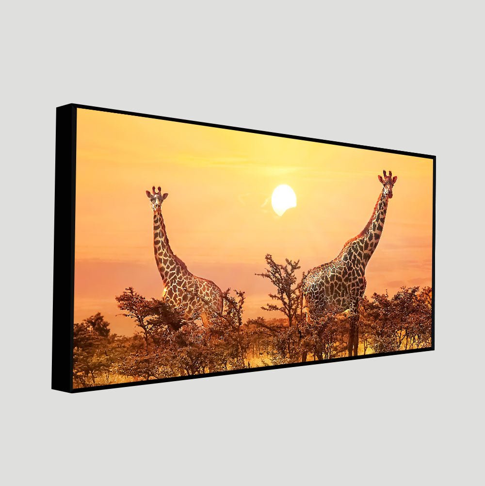 Premium Wall Painting of Giraffes in Sunset - Decor Smart