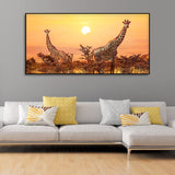 Premium Wall Painting of Giraffes in Sunset - Decor Smart