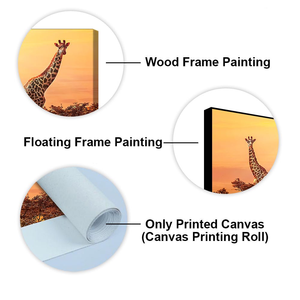 Premium Wall Painting of Giraffes in Sunset - Decor Smart