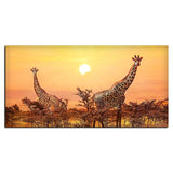 Premium Wall Painting of Giraffes in Sunset - Decor Smart