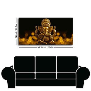 Premium Wall Painting of Golden Lord Ganesha - Decor Smart