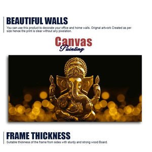 Premium Wall Painting of Golden Lord Ganesha - Decor Smart