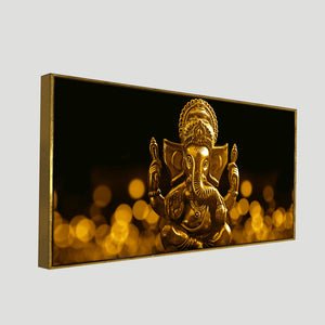 Premium Wall Painting of Golden Lord Ganesha - Decor Smart
