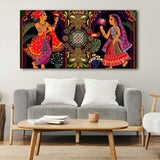 Premium Wall Painting of Man and Woman in Garden Rajasthani Pictorial Art - Decor Smart