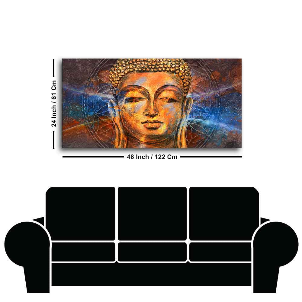 Premium Wall Painting of Peaceful Lord Buddha - Decor Smart