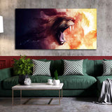 Premium Wall Painting of Roaring Lion - Decor Smart