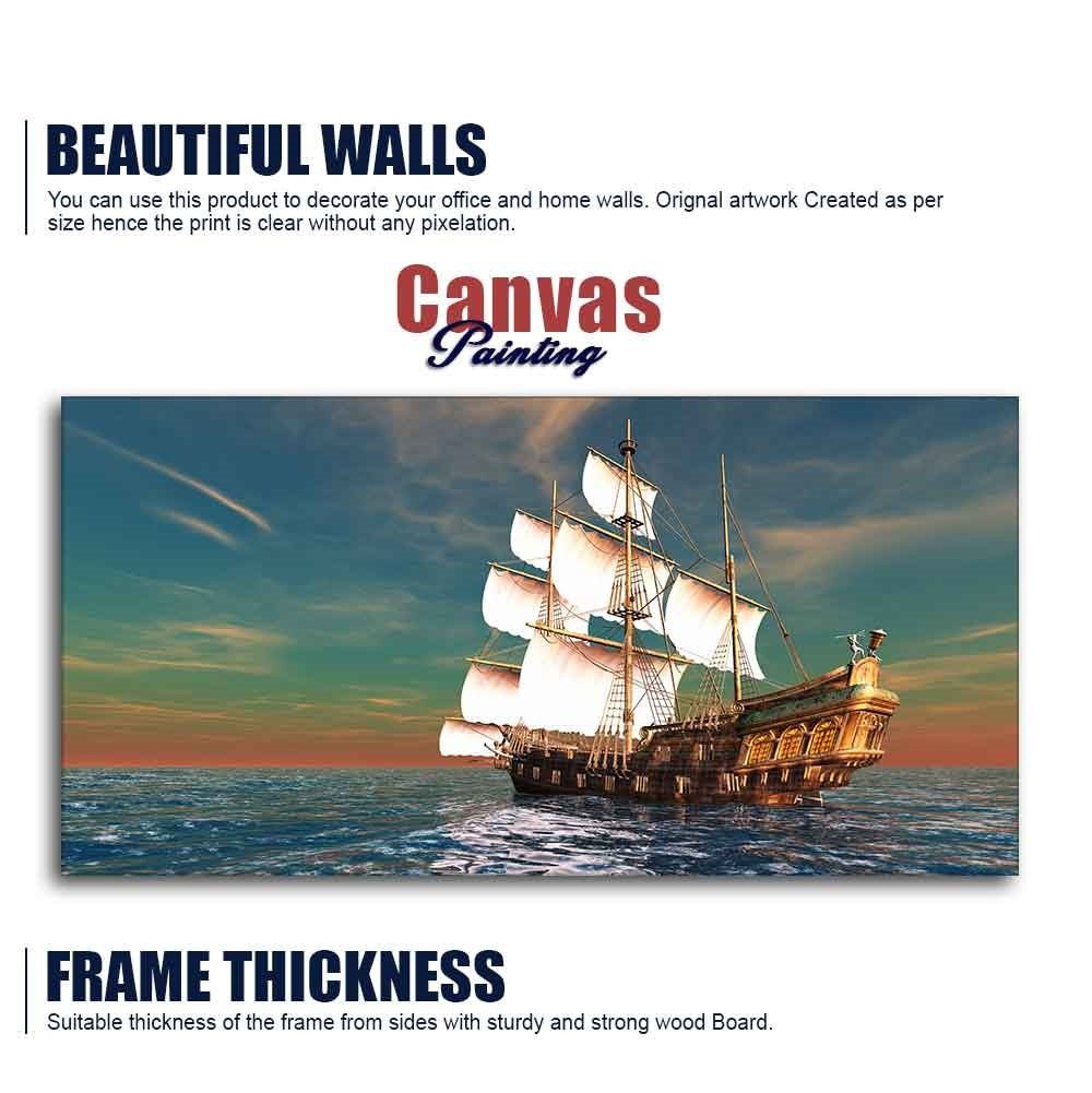 Premium Wall Painting of Ship on the Ocean - Decor Smart