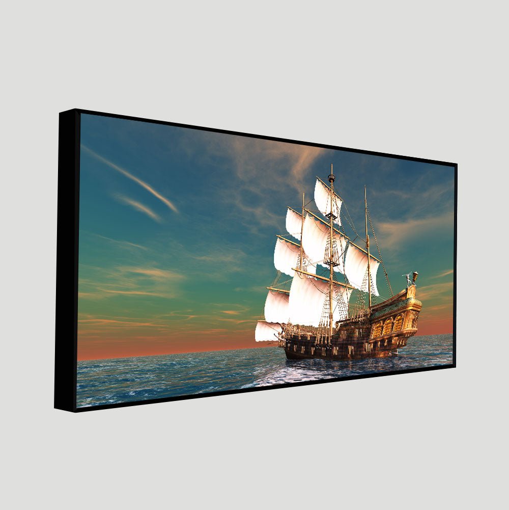 Premium Wall Painting of Ship on the Ocean - Decor Smart
