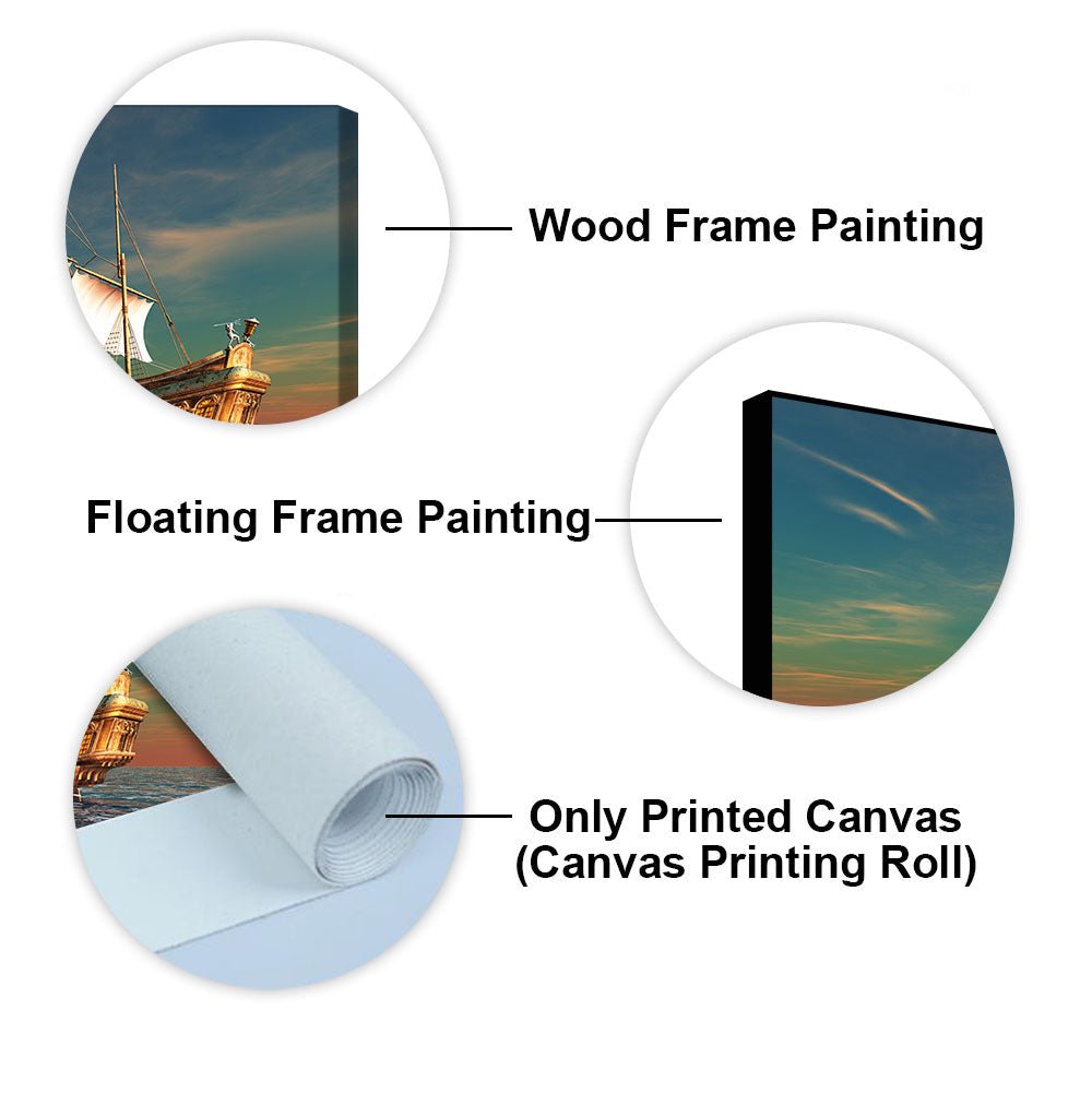 Premium Wall Painting of Ship on the Ocean - Decor Smart