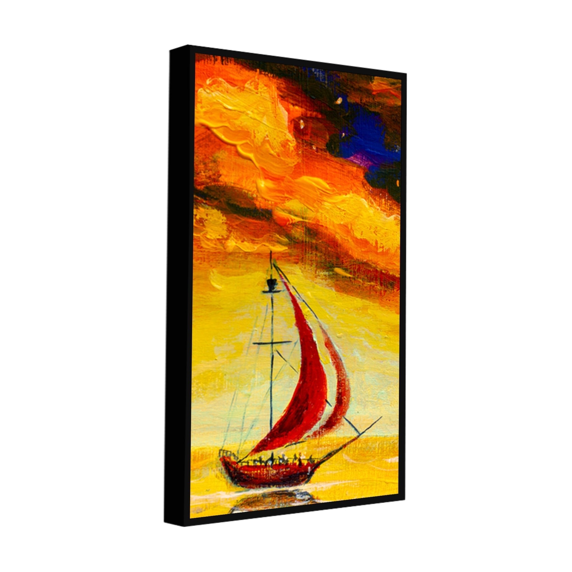 Premium Wall Painting of The Sailing Boat in Sea - Decor Smart