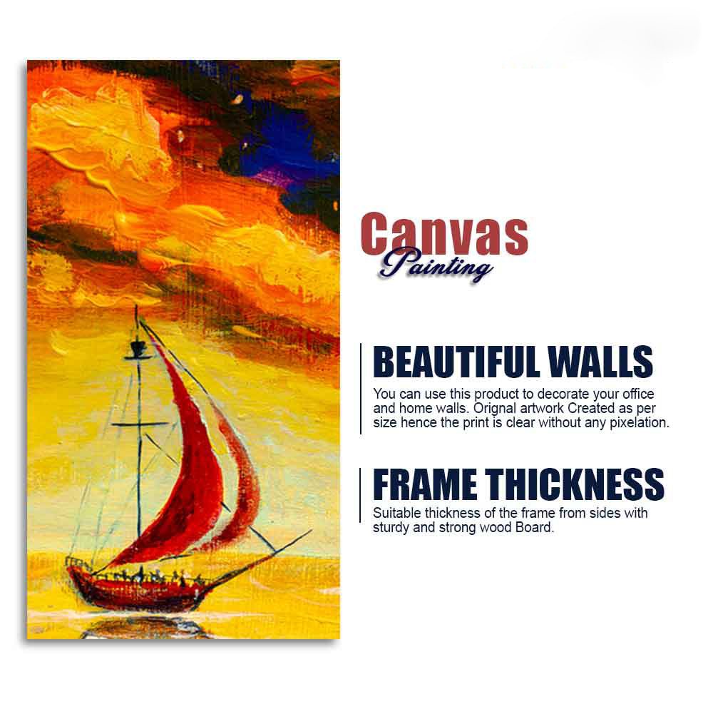 Premium Wall Painting of The Sailing Boat in Sea - Decor Smart