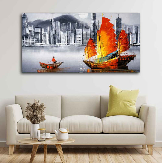 Premium Wall Painting of Victoria Harbor, Hong Kong - Decor Smart