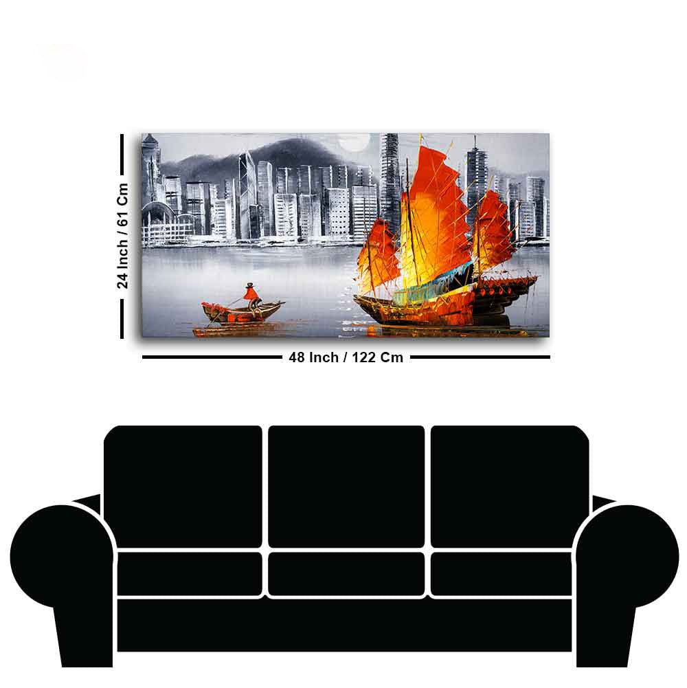 Premium Wall Painting of Victoria Harbor, Hong Kong - Decor Smart