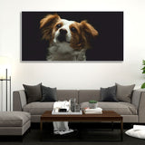Premium Wall Painting of White and Brown Long Coat Puppy - Decor Smart