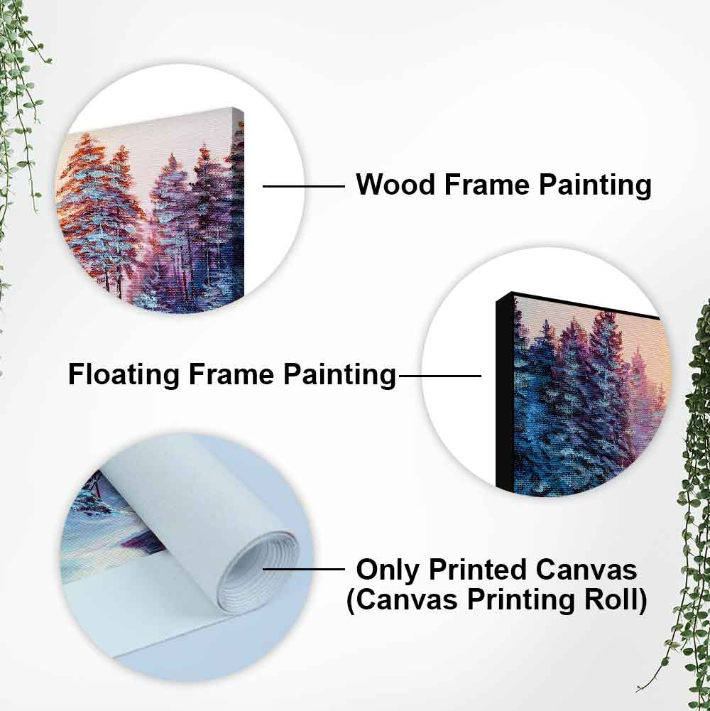 Premium Wall Painting of Winter Landscape with the River - Decor Smart