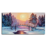 Premium Wall Painting of Winter Landscape with the River - Decor Smart