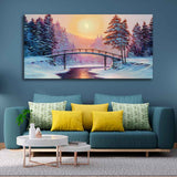 Premium Wall Painting of Winter Landscape with the River - Decor Smart