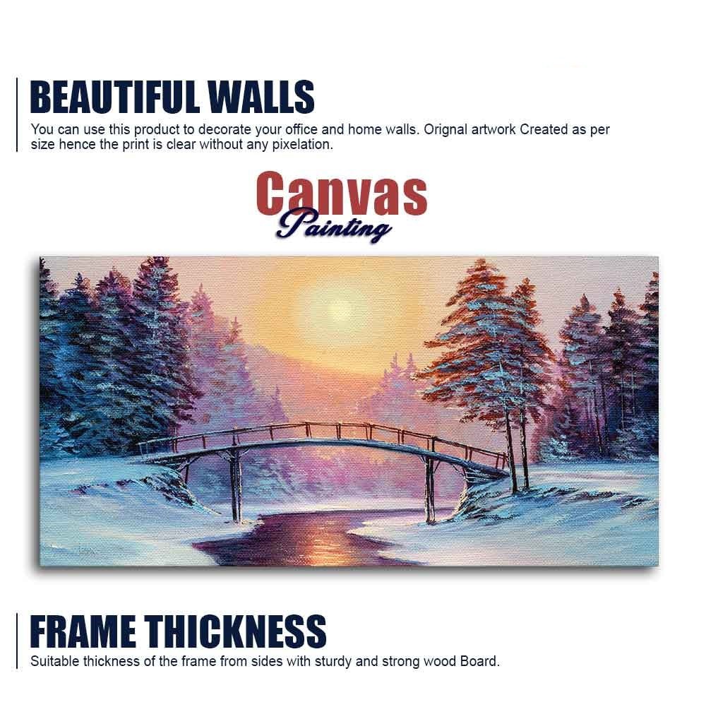 Premium Wall Painting of Winter Landscape with the River - Decor Smart