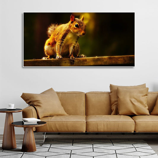 Premium Wall Painting Squirrel in The Dark Forest - Decor Smart