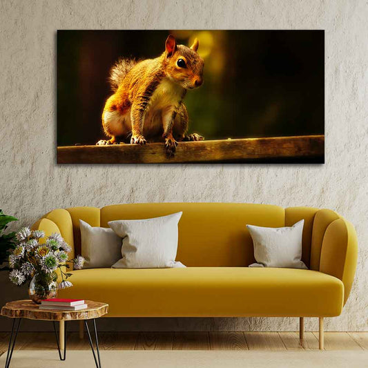 Premium Wall Painting Squirrel in The Dark Forest - Decor Smart