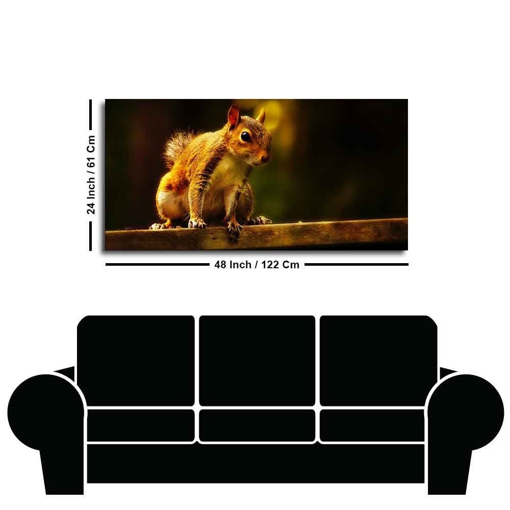 Premium Wall Painting Squirrel in The Dark Forest - Decor Smart