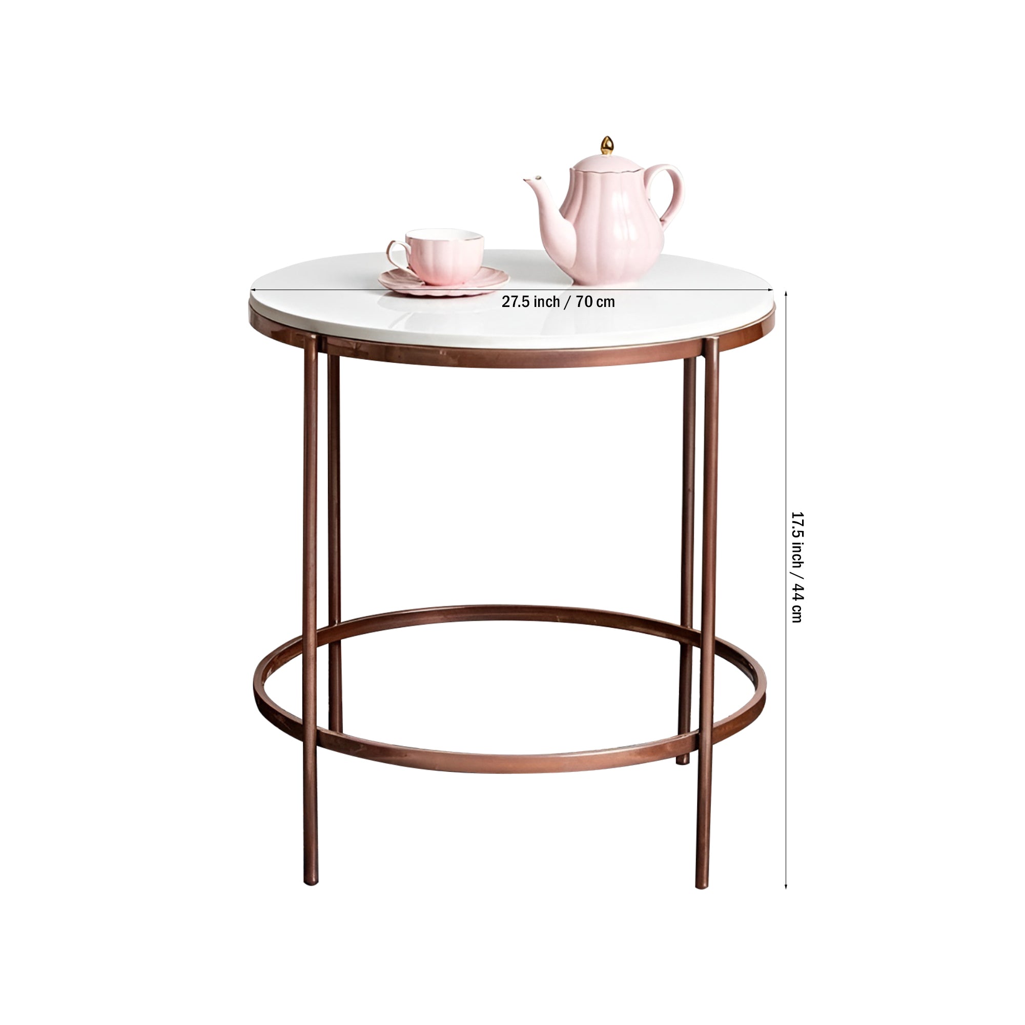 Premium White Marble Round Shape Fabian Center Table - Decor Smart