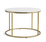 Premium White Marble Round Shaped Golden Stand Center Table - Decor Smart