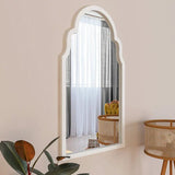 Premium Window European Design Wooden Decorative Wall Mirror ( White/Brown Finish ) - Decor Smart
