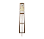 Premium Wooden Floor Lamp with Brown Base and Jute Fabric Lampshade