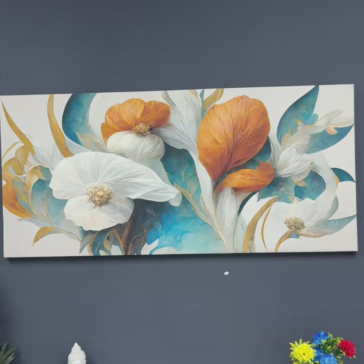 Abstract Colorful Spring Flower Texture Art Canvas Wall Painting