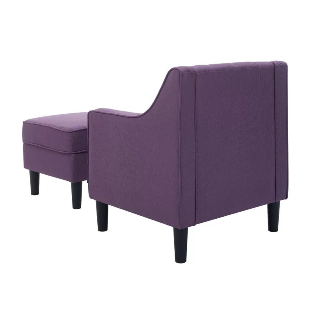 Purple Color Tufted Comfy Lounge Chair with Ottoman - Decor Smart