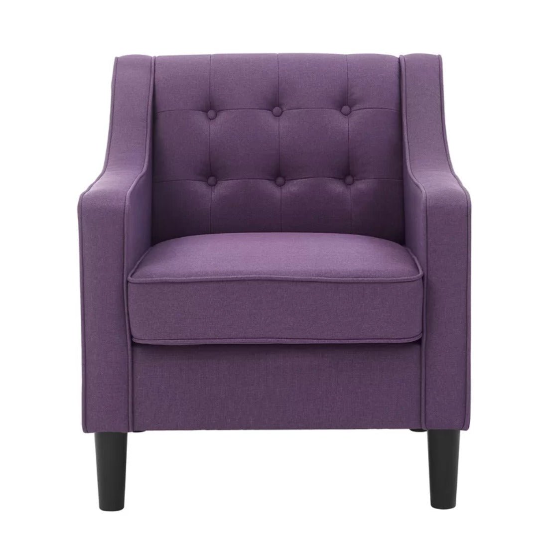 Purple Color Tufted Comfy Lounge Chair with Ottoman - Decor Smart
