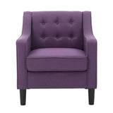 Purple Color Tufted Comfy Lounge Chair with Ottoman - Decor Smart