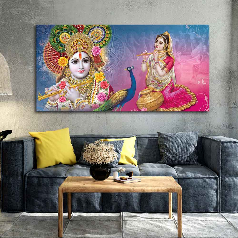 Radha and Kanha Ji Canvas Wall Painting - Decor Smart