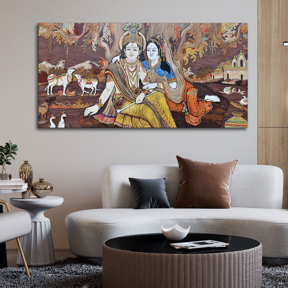 Radha Krishna Canvas Wall Painting - Decor Smart
