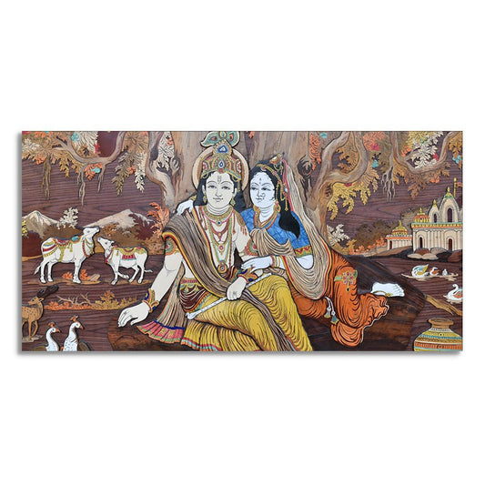 Radha Krishna Canvas Wall Painting - Decor Smart
