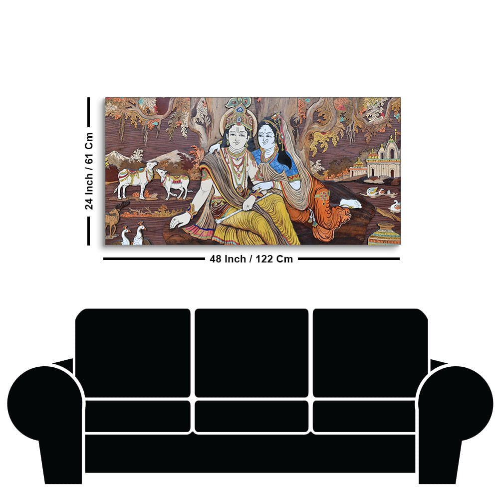 Radha Krishna Canvas Wall Painting - Decor Smart