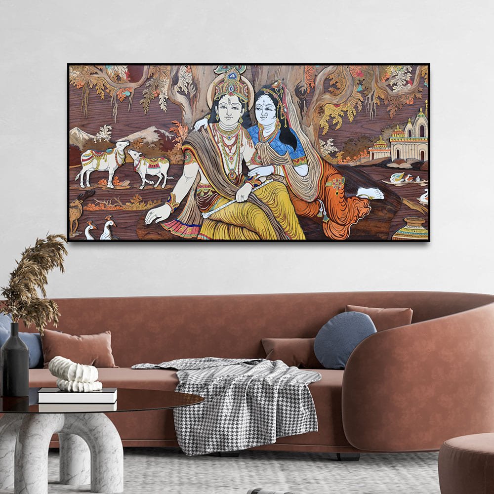 Radha Krishna Canvas Wall Painting - Decor Smart
