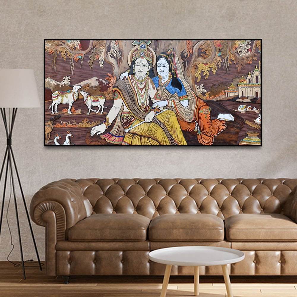Radha Krishna Canvas Wall Painting - Decor Smart