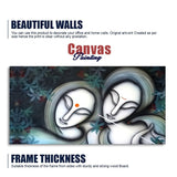 Radha Krishna Modern Grey Textured Canvas Wall Painting - Decor Smart