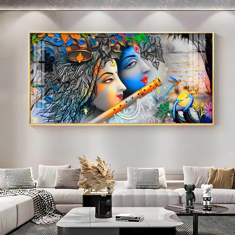 Radha Krishna Unforgetable Love Premium Acrylic Floating Wall Painting - Decor Smart
